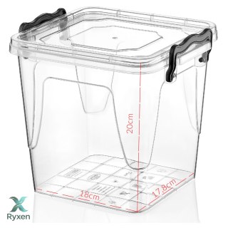 Pojemnik plastikowy 3,7L KWADRAT MULTI BOX z pokrywką Chomik