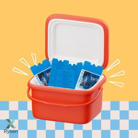 Wkłady mrożące 2 szt. 400 ml do lodówki turystycznej, atestowane do kontaktu z żywnością, 16x9,3x3,2 cm Kamai COOLBOX
