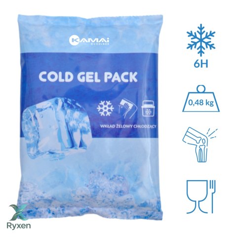 Wkład żelowy mrożący 480g Kamai Coolbox, do lodówek turystycznych, kolor niebieski Coldpack
