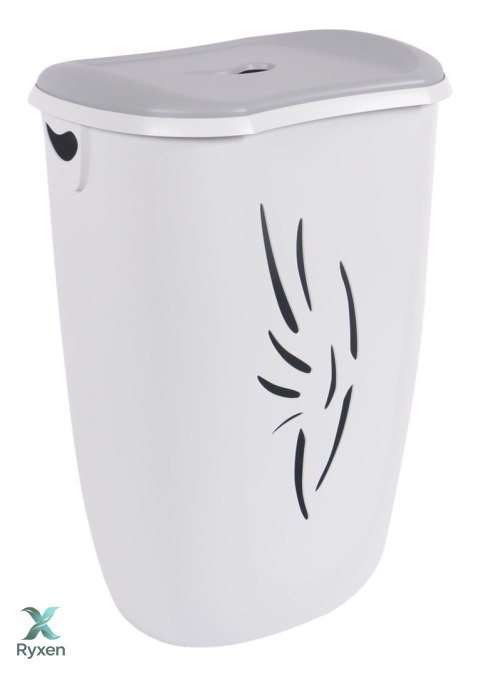 Kosz na pranie FLORA z pokrywą 40L SZARY Kamai EDA