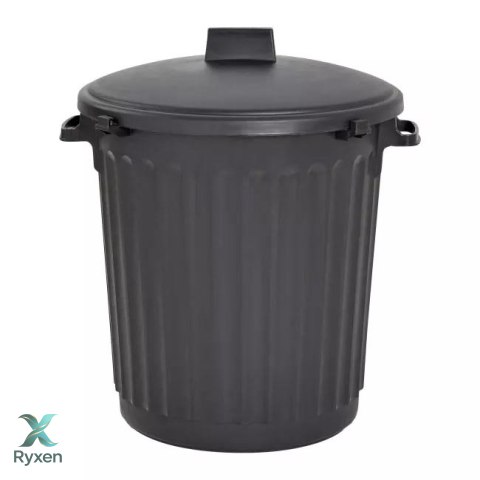 Kosz na śmieci ECO 80L pojemnik na odpady z pokrywą CZARNY Kamai EDA