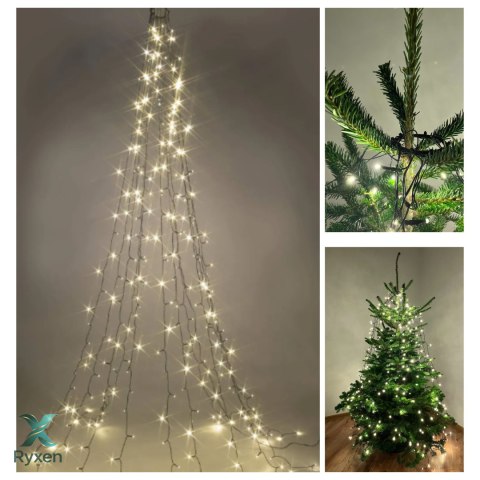 Kurtyna świetlna 300 lampek LED na choinkę FHS