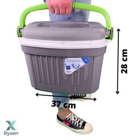 Lodówka turystyczna 8 L na wkłady mrożące, szara, 36x21x28 cm Kamai COOLBOX