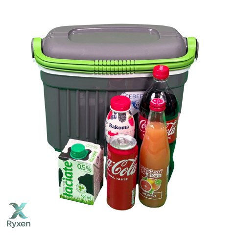 Lodówka turystyczna 8 L na wkłady mrożące, szara, 36x21x28 cm Kamai COOLBOX