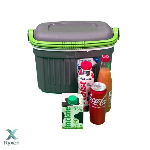 Lodówka turystyczna 8 L na wkłady mrożące, szara, 36x21x28 cm Kamai COOLBOX