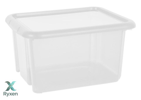 Pojemnik plastikowy 30L FUNNY z pokrywą TRANSPARENTNY Kamai EDA