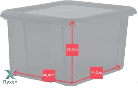 Pojemnik plastikowy 30L FUNNY z pokrywą TRANSPARENTNY Kamai EDA