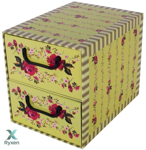 Pudełko kartonowe 2 szuflady pionowe PROWANSALSKIE ZIELONE Aroma Smak