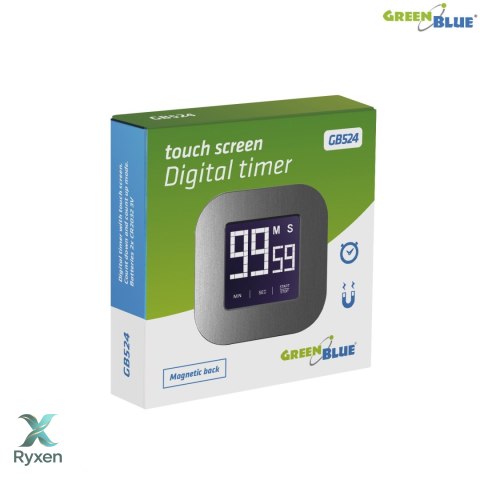 GB524 46005 Cyfrowy timer stoper minutnik magnetyczny z dotykowym ekranem GreenBlue