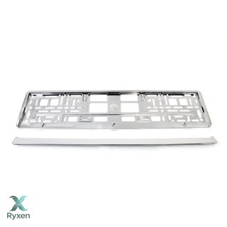 Ramka tablicy rejestracyjnej srebrna metalizowana amio-01170 AMiO