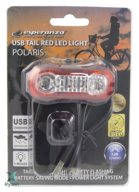 EOT021 Esperanza lampka led rowerowa na tył usb polaris Esperanza