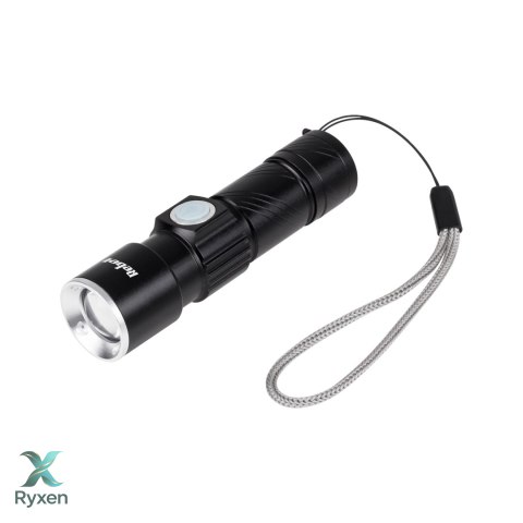 Latarka aluminiowa 3W Rebel (ZOOM, wtyk USB) Rebel