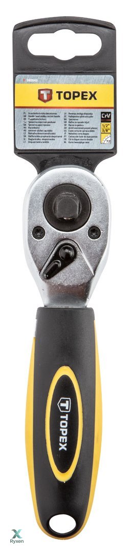 Grzechotka krótka podwójna 1/2" x 3/8", 175 mm TOPEX