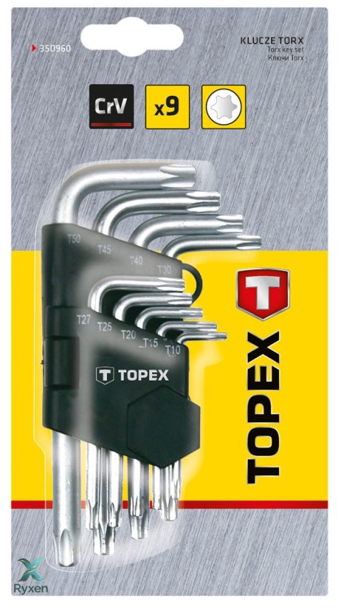 Klucze Torx T10-T50, zestaw 9 szt. TOPEX