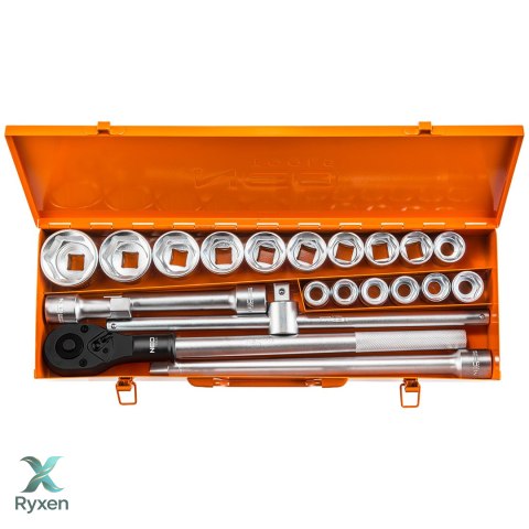 Klucze nasadowe 3/4", zestaw 21 szt. NEO TOOLS