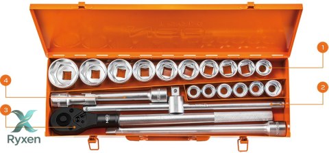 Klucze nasadowe 3/4", zestaw 21 szt. NEO TOOLS
