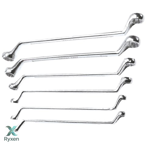 Klucze oczkowe odgięte 6-17 mm, zestaw 6 szt. Top Tools