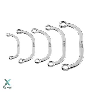 Klucze oczkowe wygięte 9-22 mm, zestaw 5 szt. NEO TOOLS