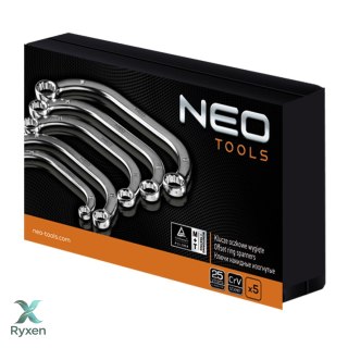 Klucze oczkowe wygięte 9-22 mm, zestaw 5 szt. NEO TOOLS