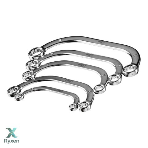 Klucze oczkowe wygięte 9-22 mm, zestaw 5 szt. NEO TOOLS