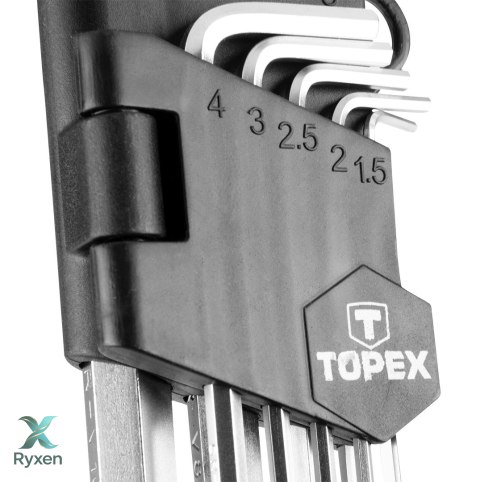 Klucze sześciokątne 1.5-10 mm, zestaw 9 szt. TOPEX