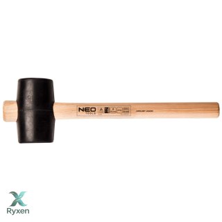 Młotek gumowy 65 mm, 425 g, trzonek hikorowy NEO TOOLS