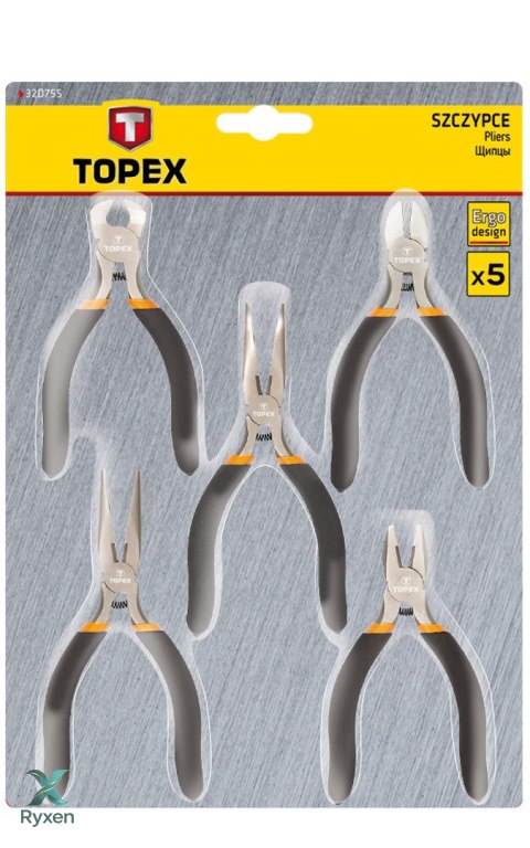 Szczypce precyzyjne, zestaw 5 szt. TOPEX