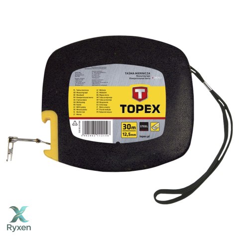 Taśma miernicza stalowa 30 m x 12.5 mm TOPEX