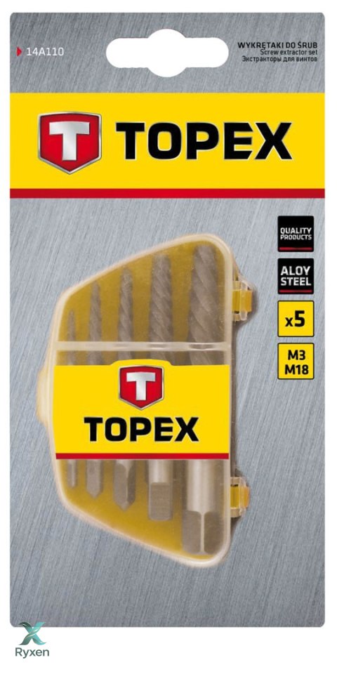Wykrętaki do śrub, zestaw 5 szt. TOPEX