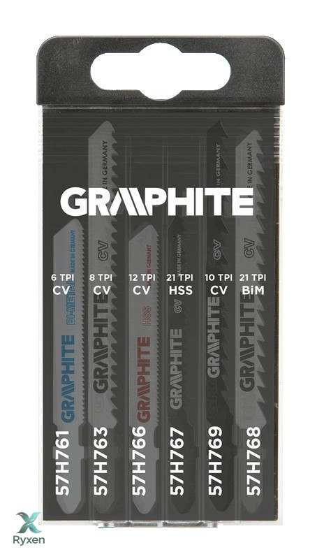 Brzeszczoty do wyrzynarki, uchwyt typu T, 6 szt. GRAPHITE