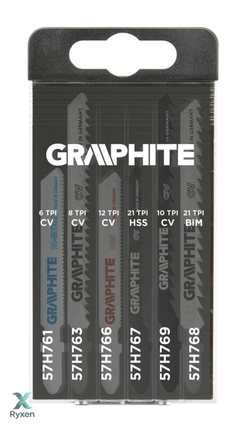 Brzeszczoty do wyrzynarki, uchwyt typu T, 6 szt. GRAPHITE