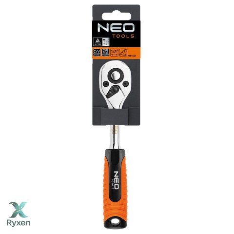 Grzechotka prosta 1/2", 265 mm, 45T NEO TOOLS
