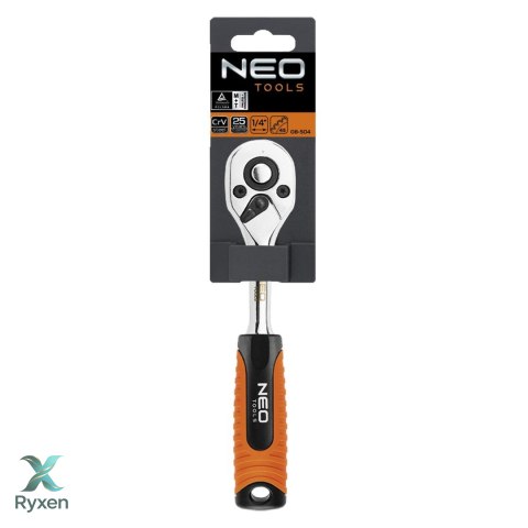 Grzechotka prosta 1/4", 150 mm, 45T NEO TOOLS