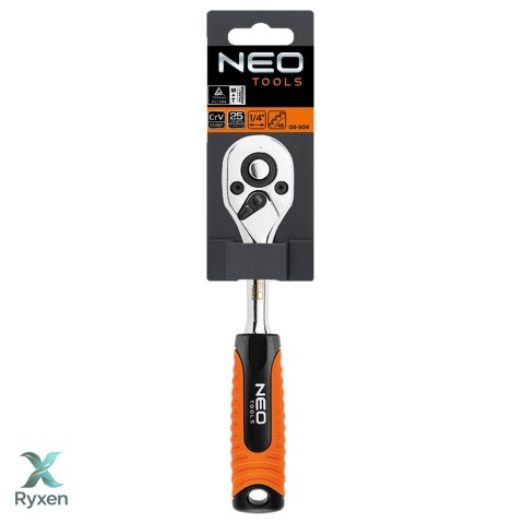 Grzechotka prosta 1/4", 150 mm, 45T NEO TOOLS