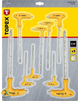 Klucze Torx typu "T" T10-T50, zestaw 9 szt. TOPEX