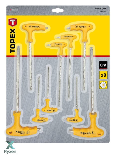 Klucze Torx typu "T" T10-T50, zestaw 9 szt. TOPEX