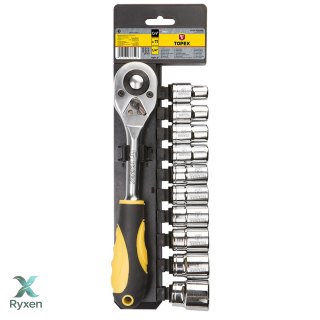Klucze nasadowe 1/2", zestaw 11 szt. TOPEX