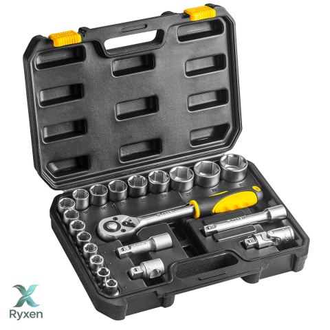 Klucze nasadowe 1/2", zestaw 21 szt. TOPEX