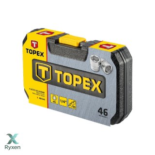 Klucze nasadowe 1/4", zestaw 46 szt. TOPEX