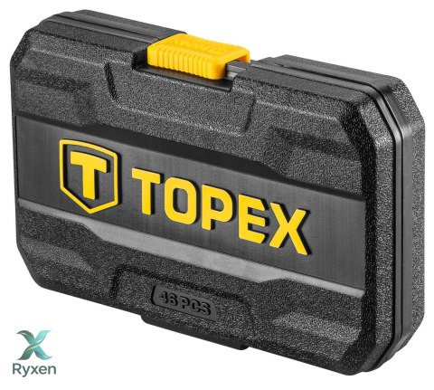 Klucze nasadowe 1/4", zestaw 46 szt. TOPEX