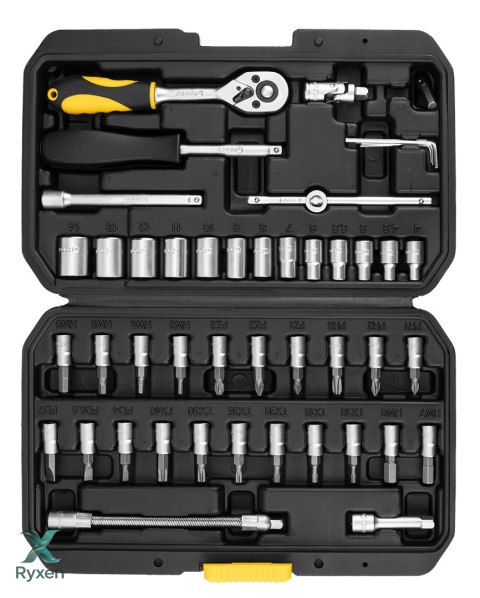 Klucze nasadowe 1/4", zestaw 46 szt. TOPEX