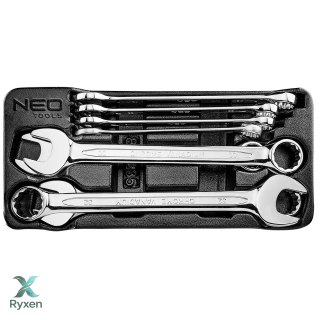Klucze płasko-oczkowe 20-32 mm, zestaw 8 szt., wkładka NEO TOOLS
