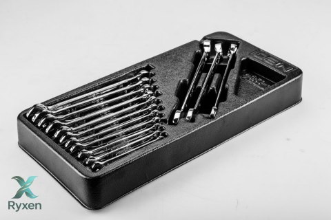 Klucze płasko-oczkowe 6-19 mm, zestaw 14 szt., wkładka NEO TOOLS