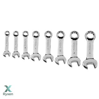 Klucze płasko-oczkowe 8-19 mm (krótkie), zestaw 8 szt. NEO TOOLS