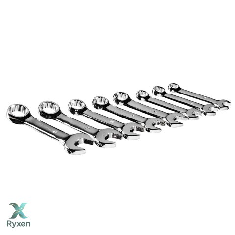 Klucze płasko-oczkowe 8-19 mm (krótkie), zestaw 8 szt. NEO TOOLS