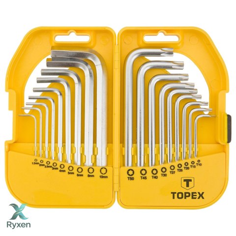 Klucze sześciokątne i Torx, zestaw 18 szt. TOPEX