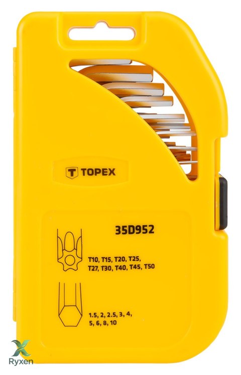 Klucze sześciokątne i Torx, zestaw 18 szt. TOPEX