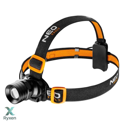 Latarka czołowa bateryjna 250 lm, zoom, CREE XPE, 3 x AAA NEO TOOLS