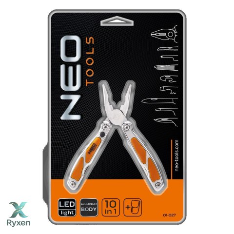 Narzędzie wielofunkcyjne mini, z LED, zestaw 10 elementów NEO TOOLS