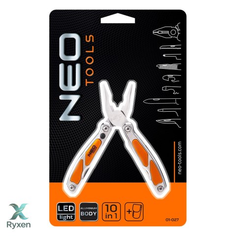Narzędzie wielofunkcyjne mini, z LED, zestaw 10 elementów NEO TOOLS